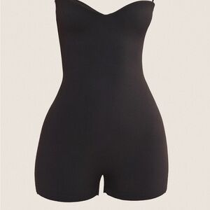 Black Strapless Shaping Jumpsuit Bodysuit